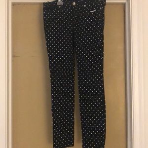 Polka dot skinny jeans